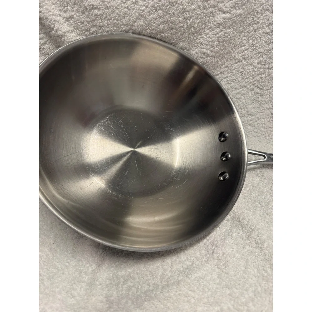 Calphalon 165 Stainless Steel 10 Inch Stir Fry Pan Wok Triple Riveted Handle